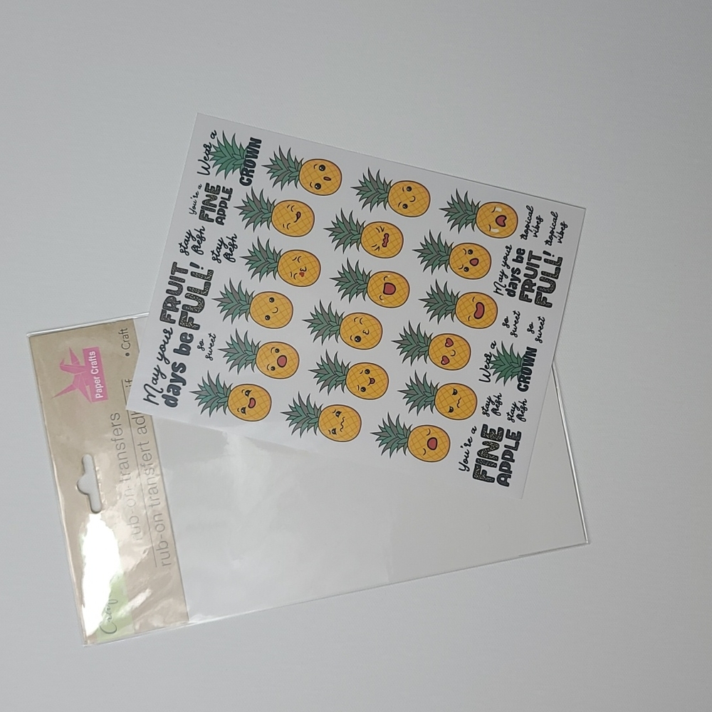 Pineapple theme rub on transfers